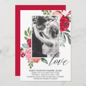 Helles Spring Floral Script Liebe Foto Hochzeit Einladung (Vorne/Hinten)