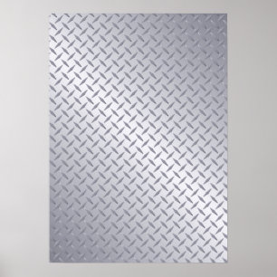 Helles Stahl-Diamant-Plattenmuster Poster