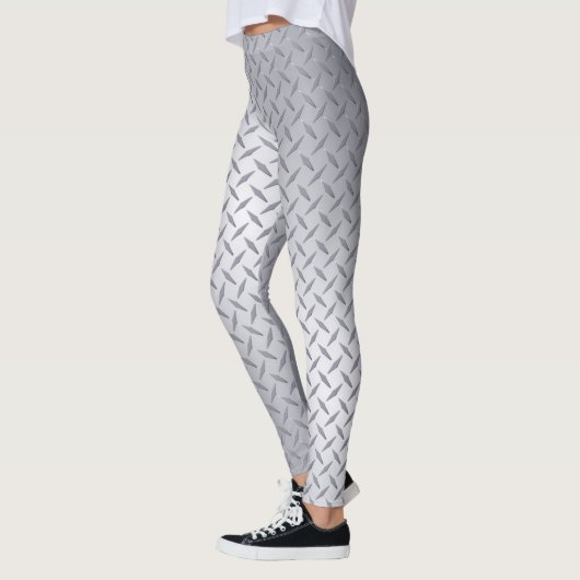 Helles Stahldiamantmuster Leggings (Links)