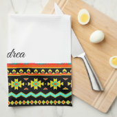 Helles Stammesdesign personalisiert Geschirrtuch (Viertel Falte)