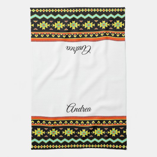 Helles Stammesdesign personalisiert Geschirrtuch (Vertikal)