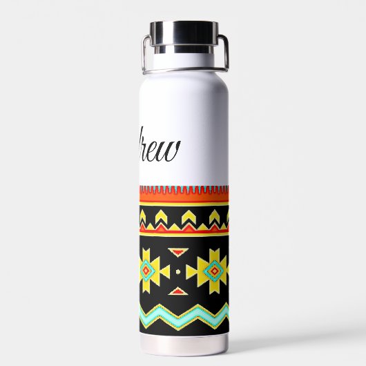 Helles Stammesdesign personalisiert Trinkflasche (Rückseite)