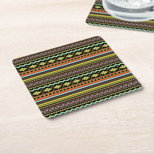 Helles Stammesdesign Rechteckiger Pappuntersetzer (angewinkelt)