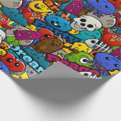 Helles Stickermuster Geschenkpapier (Ecke)