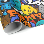 Helles Stickermuster Geschenkpapier (Rolleneckpunkt)