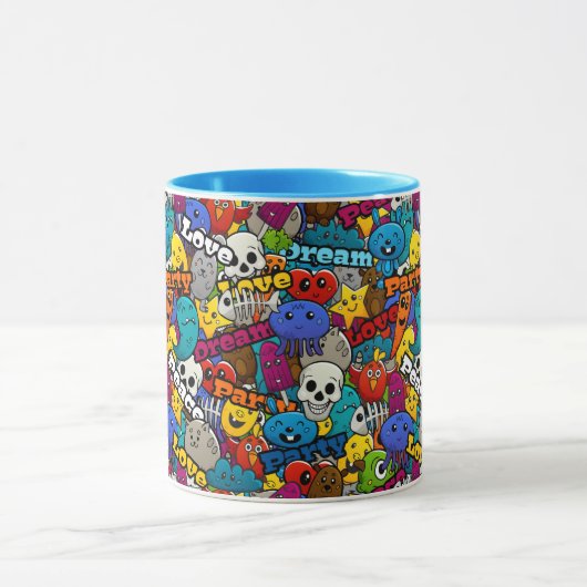 Helles Stickermuster Tasse (Zentrum)