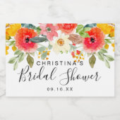 Helles Summer Floral Brautparty Schaumweinetikett (Einzelnes Label)