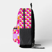 Helles Summer Pink Orange Art Pattern Bedruckter Rucksack (Rechts)
