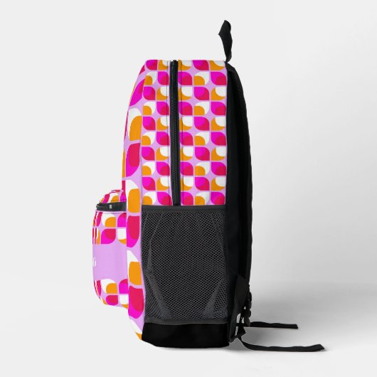 Helles Summer Pink Orange Art Pattern Bedruckter Rucksack (Rechts)