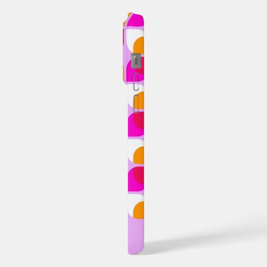 Helles Summer Pink Orange Art Pattern iPhone Hülle (Linke Seite)