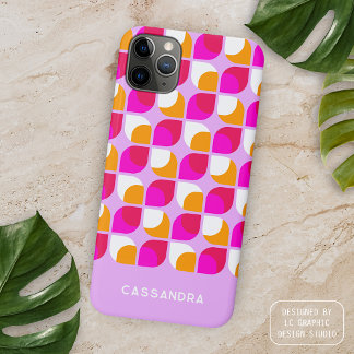 Helles Summer Pink Orange Art Pattern iPhone 15 Pro Max Hülle