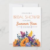 Helles Summer Sunflower Brautparty Einladung (Vorderseite)