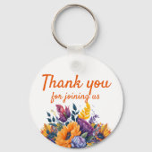 Helles Summer Sunflower Brautparty Einladung Schlüsselanhänger (Rückseite)