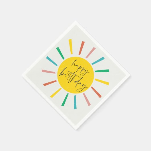 Helles Sun Script Kindergeburtstag Party Serviette (Ecke)