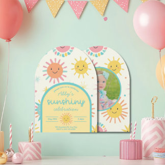 Helles Sunshiny Day Foto Geburtstag Einladung