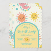 Helles Sunshiny Day Foto Geburtstag Einladung (Vorne/Hinten)
