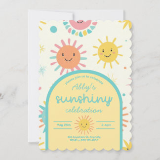 Helles Sunshiny Day Foto Geburtstag Einladung
