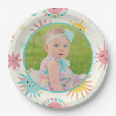 Helles Sunshiny Day Foto Geburtstag Pappteller (Vorderseite)