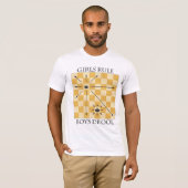 Helles T-Shirt - Mädchen Regel, Jungen-Geifer (Vorne ganz)