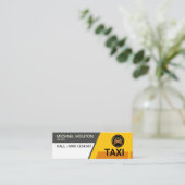 Helles Taxi Trapezium Formen Gelber Verkehr Mini Visitenkarte (Stehend Vorderseite)