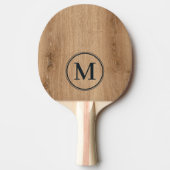 Helles Teakholz Monogramm Tischtennis Schläger (Vorderseite)