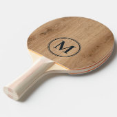 Helles Teakholz Monogramm Tischtennis Schläger (Vorderseite)
