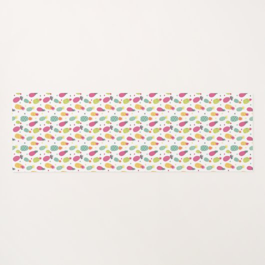 Helles tropisches Ananas-Muster Yogamatte (Rückseite (Horizontal))