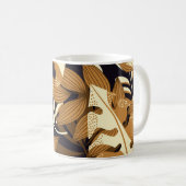 Helles tropisches Blätter dunkles Muster Kaffeetasse (VorderseiteRechts)