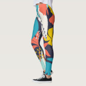 Helles tropisches Blätter dunkles Muster Leggings (Links)