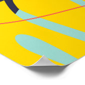 Helles tropisches Blätter dunkles Muster Poster (Ecke)