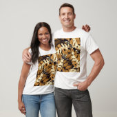 Helles tropisches Blätter dunkles Muster T-Shirt (Unisex)