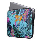 Helles tropisches Foliage Muster mit Hummingbird Laptopschutzhülle (Vorderseite Links)