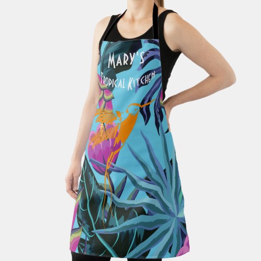 Helles tropisches Foliage Muster mit Hummingbird Schürze (InSitu)