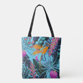 Helles tropisches Foliage Muster mit Hummingbird Tasche (Rückseite)