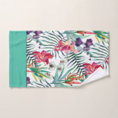 Helles tropisches Muster mit Aqua Border Badhandtuch Set (Handtuch)