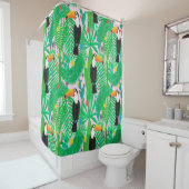 Helles, tropisches, nahtloses, handgezogenes Muste Duschvorhang (Beispiel)
