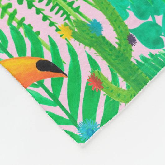 Helles, tropisches, nahtloses, handgezogenes Muste Fleecedecke (Ecke)