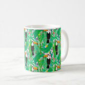 Helles, tropisches, nahtloses, handgezogenes Muste Kaffeetasse (VorderseiteRechts)