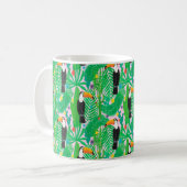 Helles, tropisches, nahtloses, handgezogenes Muste Kaffeetasse (Vorderseite Links)