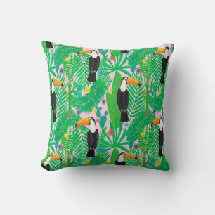 Helles, tropisches, nahtloses, handgezogenes Muste Kissen