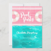 Helles tropisches Party rosa blau Süß 16 Einladung (Vorderseite)