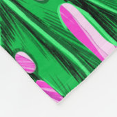 Helles tropisches rosa und grünes Blätter Fleecedecke (Ecke)