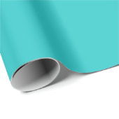 Helles Türkis Aquamarin Cyan Einfarbig Geschenkpapier (Rolleneckpunkt)