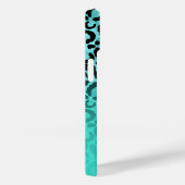 Helles Türkis Leopard Ombre Monogram Case-Mate iPhone Hülle (Rückseite / Rechts)