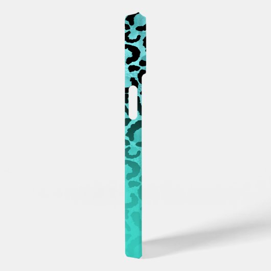 Helles Türkis Leopard Ombre Monogram Case-Mate iPhone Hülle (Rückseite / Rechts)