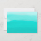 Helles Türkis Painted Ombre RSVP Karte (Rückseite)
