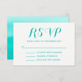 Helles Türkis Painted Ombre RSVP Karte (Vorne/Hinten)