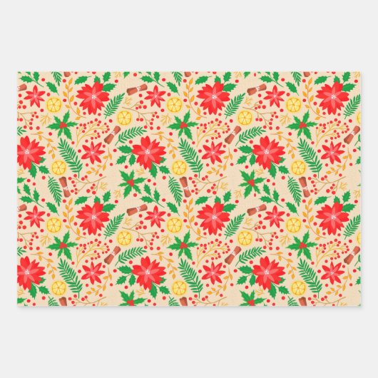 Helles und einzigartiges Weihnachtsmuster Geschenkpapier Set (Vorderseite 3)