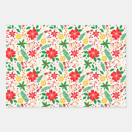 Helles und einzigartiges Weihnachtsmuster Geschenkpapier Set (Vorderseite)