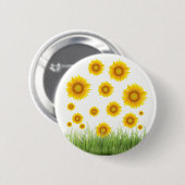 Helles und elegantes Sonnenblumendesign Button (Vorne & Hinten)
